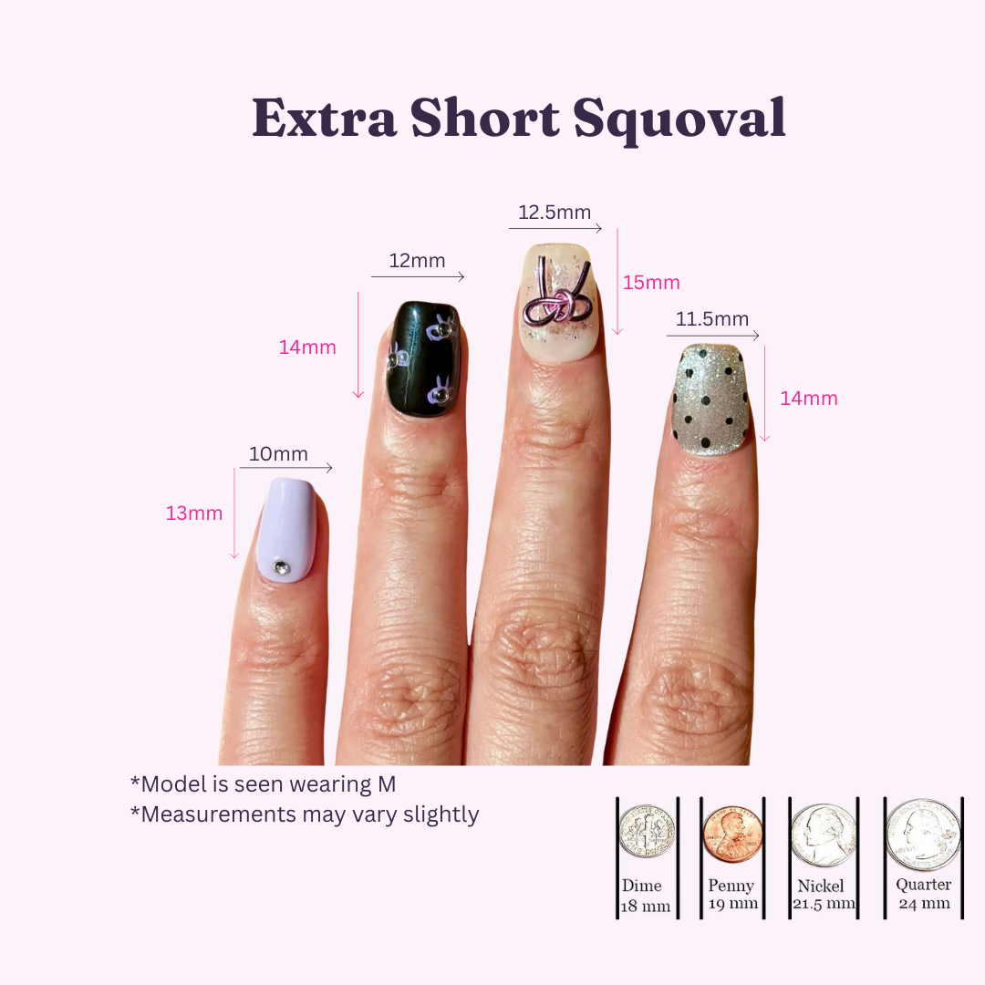 Pinkie Promise Nails Size Chart for Nails Extra Short Squoval Nail Sizes