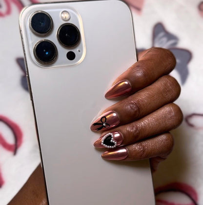 Pinkie Promise Nails Press-Ons Reusable Best Press-on Nails Coquette Love Chrome Press-On Nails