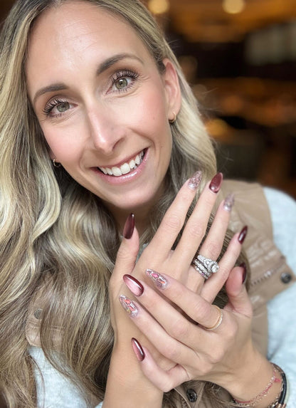Pinkie Promise Nails Press-Ons Reusable Best Press-on Nails Salon Quality Nails at home Chrome Nails Jeweled Nails 