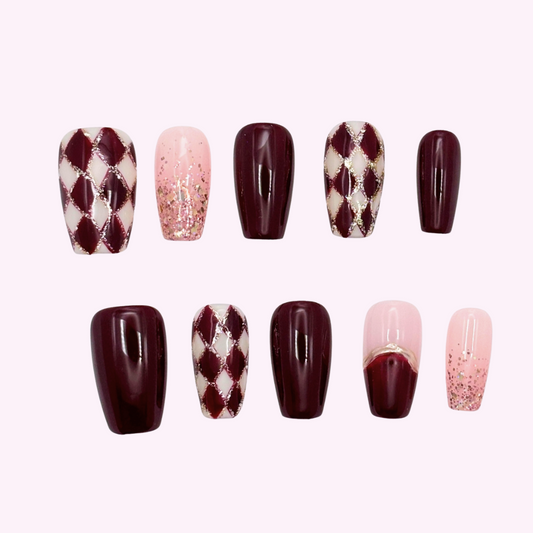 Pinkie Promise Nails Press-Ons Reusable Best Press-on Nails Salon Quality Nails at home Ariana Medium Ballerina Press-On Nails