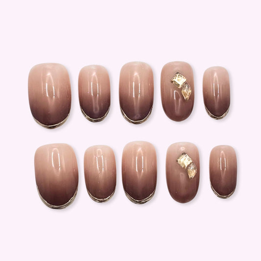 Pinkie Promise Nails Press-Ons Reusable Best Press-on Nails Salon Quality Nails at home Avery Medium Round Press-On Nails