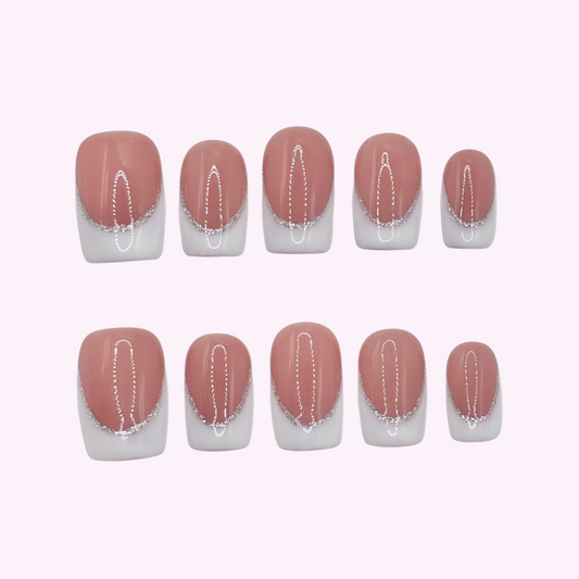 Pinkie Promise Nails Press-Ons Reusable Best Press-on Nails Salon Quality Nails at home Bianca Medium Square Press-On Nails