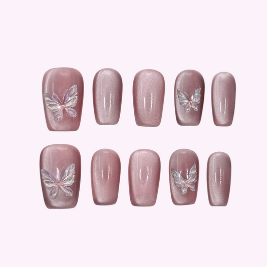 Pinkie Promise Nails Press-Ons Reusable Best Press-on Nails Salon Quality Nails at home Chloe Medium Squoval Press-On Nails