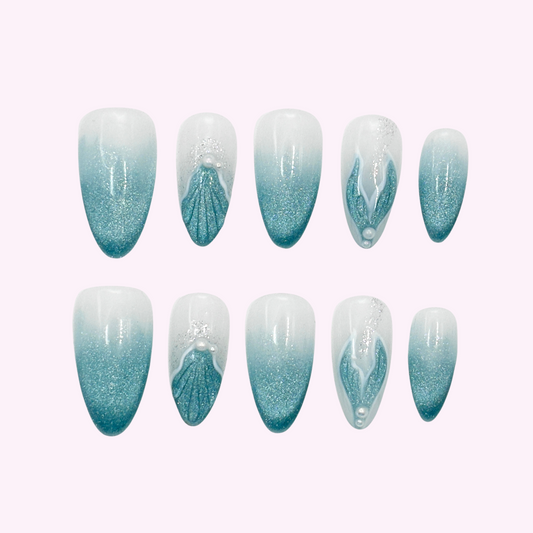 Pinkie Promise Nails Press-Ons Reusable Best Press-on Nails Salon Quality Nails at home Marcella Medium Almond Press-On Nails