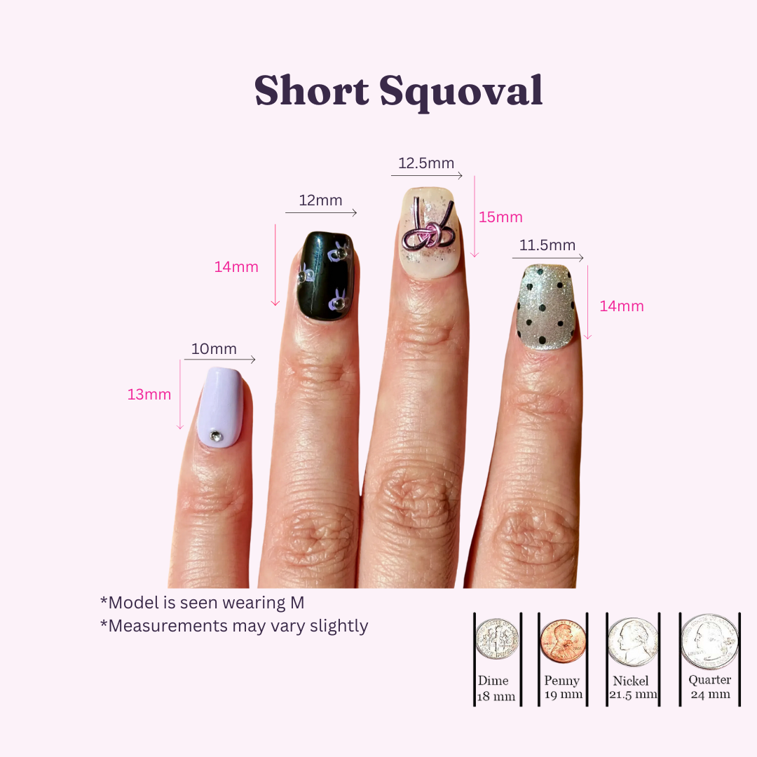 Pinkie Promise Nails Size Chart for Nails Short Squoval Nail Sizes